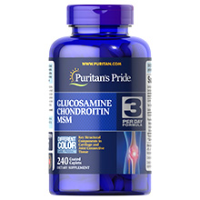 Hỗ trợ điều trị xương khớp Glucosamine Chondroitin MSM Puritan's Pride 240 Viên Mỹ