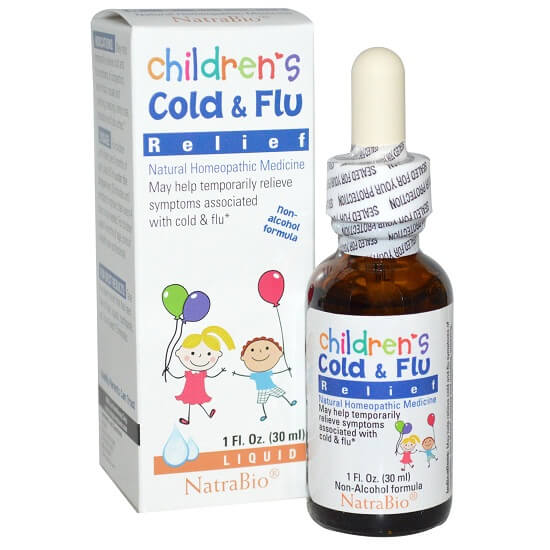 Siro trị cảm cúm Children Cold and Flu Relief Natrabio 30ml Mỹ