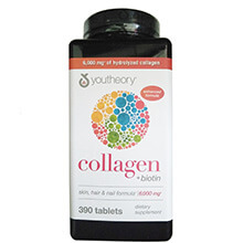 Thuốc uống Collagen Youtheory 390 viên Type 1 2 & 3 Chống lão hóa Da Mỹ - Collagen 6000mg Youtheory + Biotin