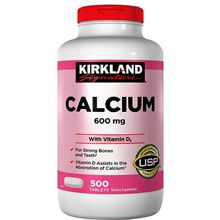 Thuốc Uống Calcium 600mg Kirkland - Bổ Sung Canxi + vitamin D3 500 viên Mỹ
