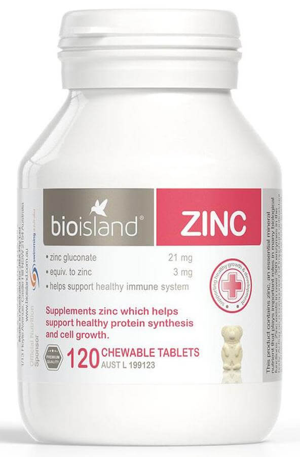 Viên uống bổ sung kẽm cho trẻ ZINC Bio island 120 viên nhai Úc